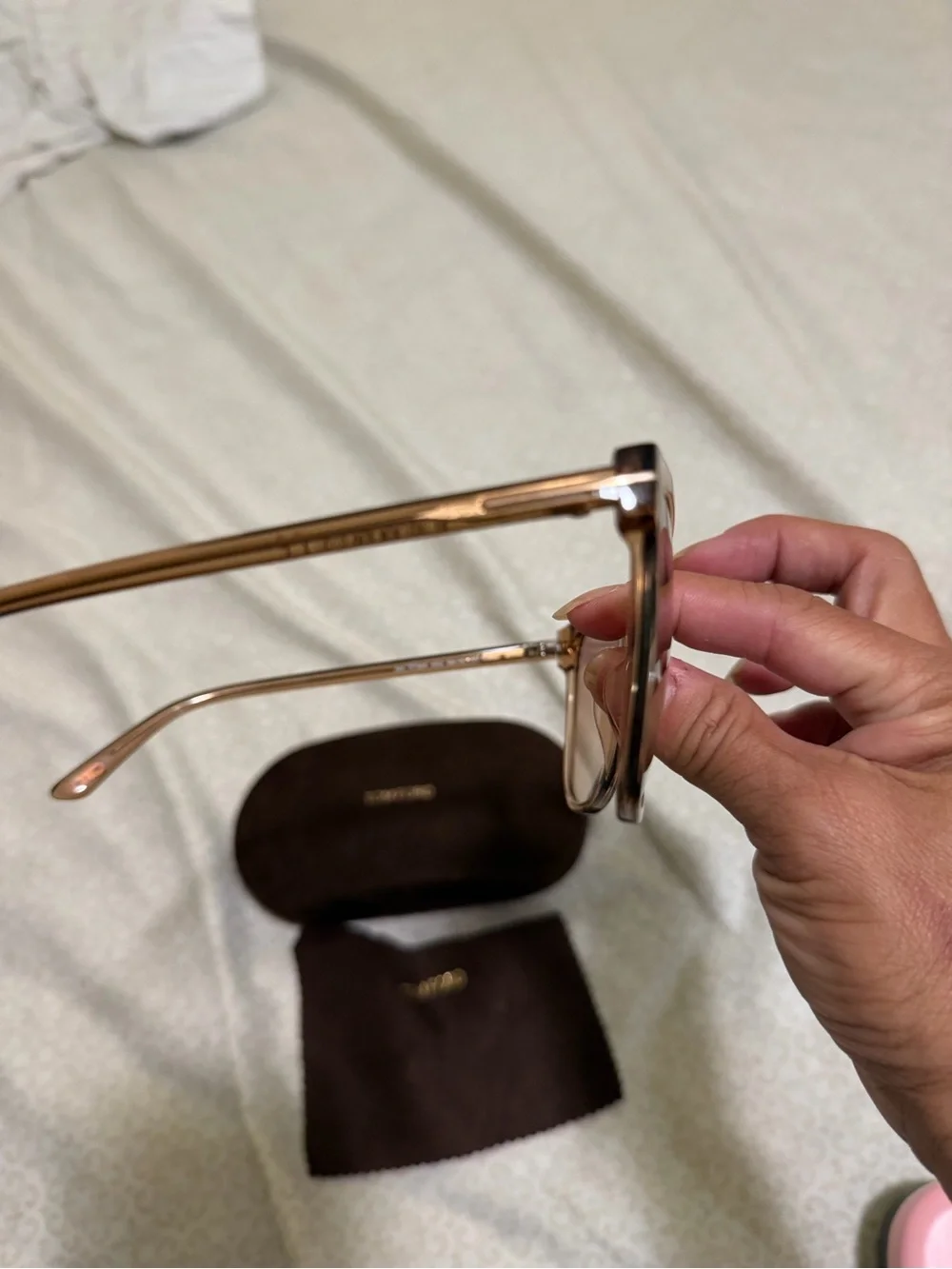 Tom Ford Transparent Pink Cat-Eye Sunglasses with Mirrored Lenses